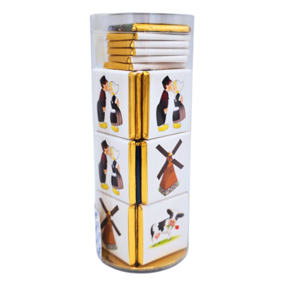 Typisch Hollands Chocolate tiles - Dutch glory - Tube of 50 pieces