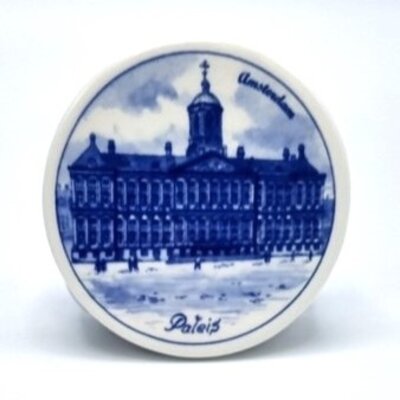 Heinen Delfts blauw Magnetfliese - Rund um Amsterdamer Giebelhäuser - Copy