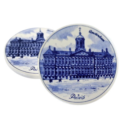 Heinen Delfts blauw Magnetfliese - Rund um Amsterdamer Giebelhäuser - Copy