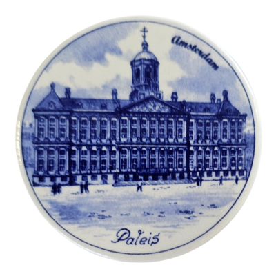 Heinen Delfts blauw Magnet Tile - around Amsterdam gabled houses - Copy