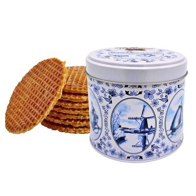 TTD Gifts Stroopwafels in Delfts -blauw  blik - Holland