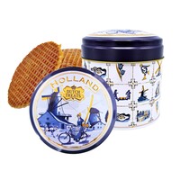 TTD Gifts Stroopwafels in Delfts -blauw ruitjes blik - Holland