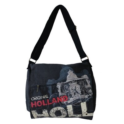 Robin Ruth Fashion Large Holland Postman Bag - Black-Anthracite