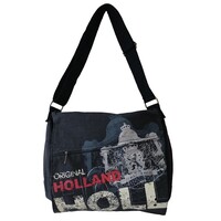 Robin Ruth Fashion Large Holland wrap bag - Postman's Bag - Black-Anthracite