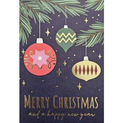 Typisch Hollands Double Christmas card in envelope - blue-gold