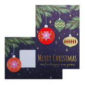 Typisch Hollands Dubbele kerstkaart in enveloppe - blauw-goud