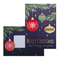 Typisch Hollands Dubbele kerstkaart in enveloppe - blauw-goud