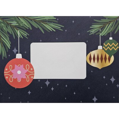 Typisch Hollands Dubbele kerstkaart in enveloppe - blauw-goud