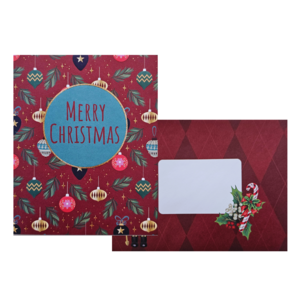 Typisch Hollands Double Christmas card in envelope - red-gold