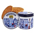 Typisch Hollands Stroopwafels in a tin Canal houses and bicycle