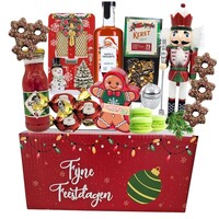 Typisch Hollands Weihnachtspaket Rot und Tee - Likör und Süßigkeiten.