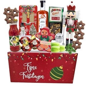 Typisch Hollands Weihnachtspaket Rot und Tee - Likör und Süßigkeiten.