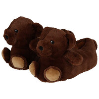 Typisch Hollands Tierhausschuhe – Teddybär – Dunkelbraun