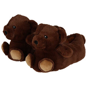 Typisch Hollands Tierhausschuhe – Teddybär – Dunkelbraun