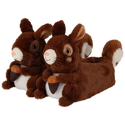 Typisch Hollands Animal slippers - Squirrel - Dark brown