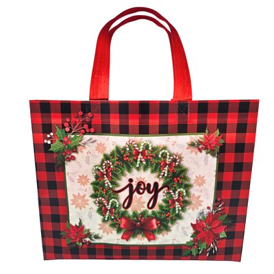 Typisch Hollands Shopper Weihnachten - Weihnachtskranz kariert