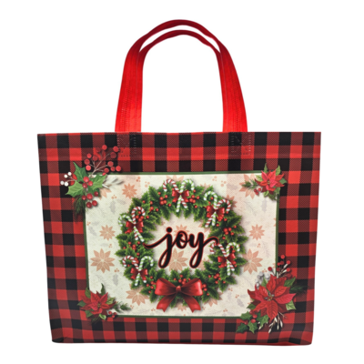 Typisch Hollands Shopper Christmas - Christmas wreath checked