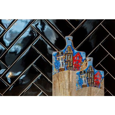 Typisch Hollands Kaasplank gevelhuizen 25x13cm - RickTriest