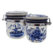 Typisch Hollands Delfts-blauw voorraadpot molen 9 cm