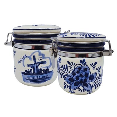 Ter Steege souvenirs Delft blue storage jar mill 9 cm