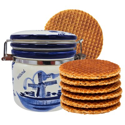 Ter Steege souvenirs Delfts blauwe voorraadpot - met stroopwafels