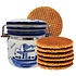 Typisch Hollands Delft blue storage jar - with syrup waffles