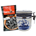 Typisch Hollands Delft blue storage jar mill with Venco licorice