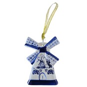 Typisch Hollands Small windmill Christmas ornament on a gold ribbon