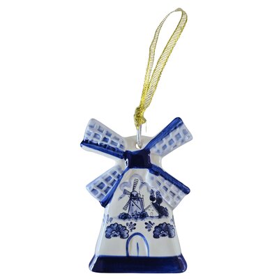 Typisch Hollands Weihnachtsschmuck Windmühle auf Goldband