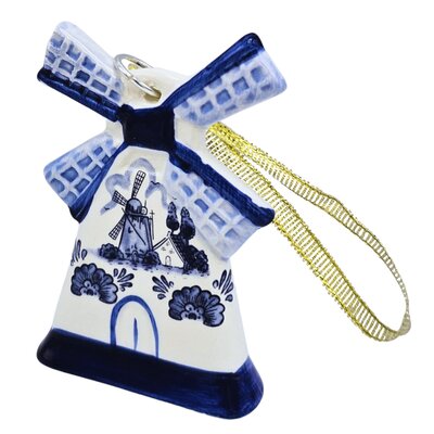 Typisch Hollands Small windmill Christmas ornament on a gold ribbon