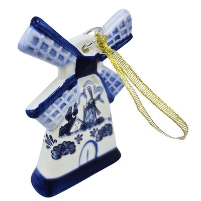Typisch Hollands Christmas ornament windmill on gold ribbon