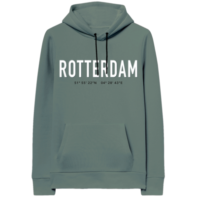 Holland fashion Hoodie - Rotterdam met witte letters - embossed