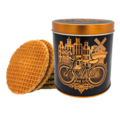 Typisch Hollands Stroopwafels in a black tin Amsterdam