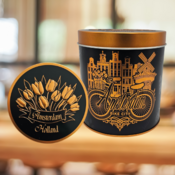 Typisch Hollands Stroopwafels in schwarzer Dose Amsterdam