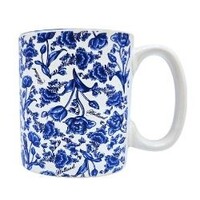 TTD Gifts Delft blue mug with floral motif and tulips