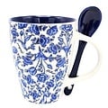 TTD Gifts Mug with spoon - Delft blue floral motif