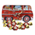 Typisch Hollands Weihnachtsdose gefüllt – Weihnachtsmann-Wohnmobil.