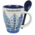 Typisch Hollands Mug with spoon - Delft blue gable houses