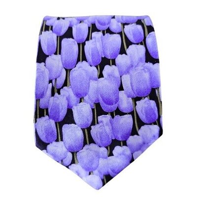 Robin Ruth Fashion Tie - Holland - blue tulips - Copy
