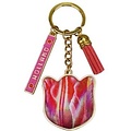 Typisch Hollands Keyring Holland tulip Pink white