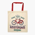 Typisch Hollands Amsterdam cotton bag - with red carrying handles