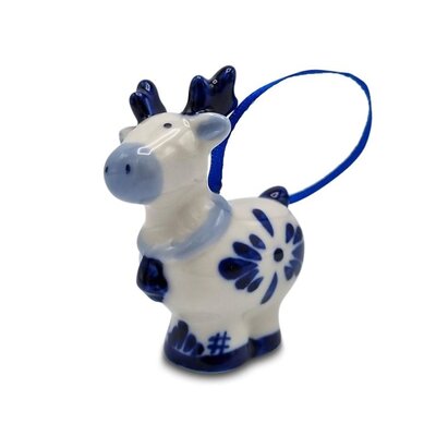 TTD Gifts Geschenkbox - Delfts blauwe  kersthanger - Rendier met Haagse hopjes