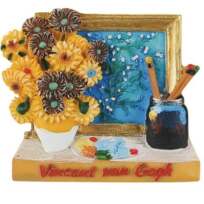 Typisch Hollands Magnet 3D Holland - Van Gogh Gemälde, Palette und Pinsel