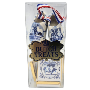 Typisch Hollands Geschenkbox - Delfts blauwe klompjes met chocolade napolitains