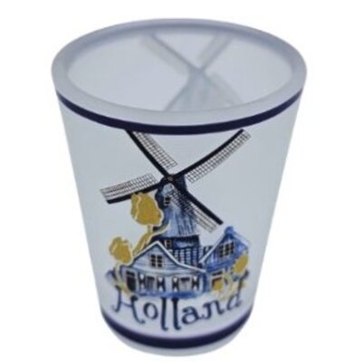 Typisch Hollands Shot glass mill Delft blue - Holland - Frosted
