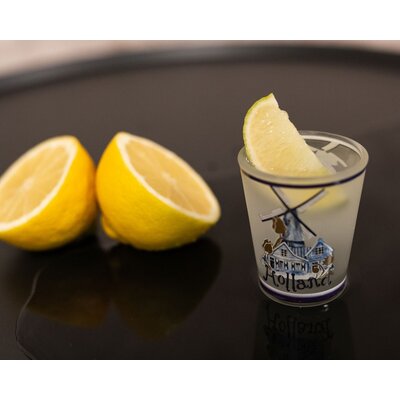 Typisch Hollands Shotglas molen Delfts-blauw - Holland -Frosted