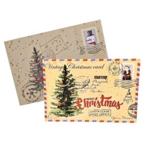 Typisch Hollands Kerst-wenskaart in enveloppe - vintage