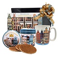 Typisch Hollands Amsterdam Geschenkset – Tasse, Dose Sirupwaffeln und Schokolade in einer luxuriösen Geschenkbox