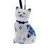 Heinen Delfts blauw Delft Blue Christmas Ornament - Cat
