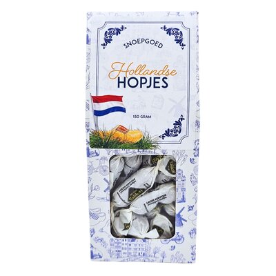 Typisch Hollands Dutch hopjes in a Delft blue box